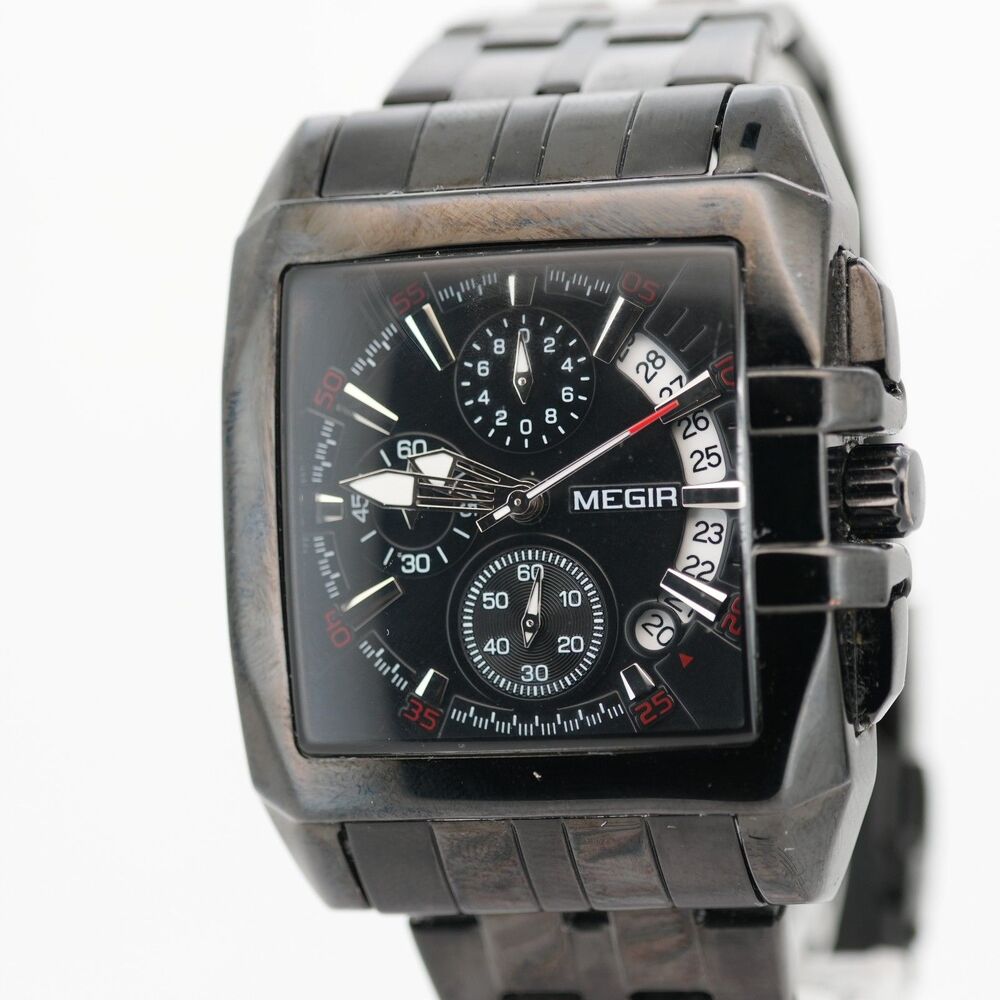 Megir M:2018 Oversized Men's Sport Chronograph Watch – 44mm Black